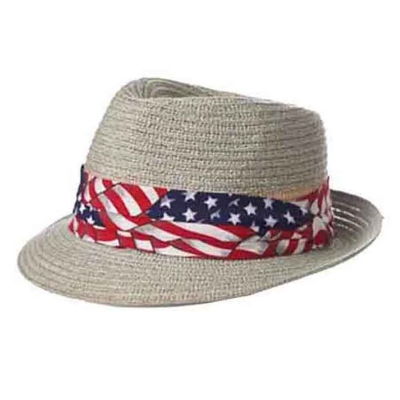 Hat Band - 3-Pleat Poly/Cotton "American Flag" with 2-End Hooks - Picture 3 of 3
